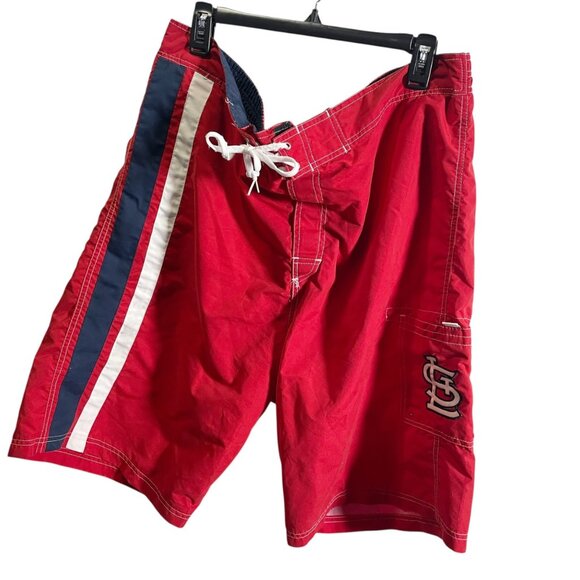 Genuine MLB St. Louis Cardinals Red Board Shorts XXL Mesh Lined Athletic - Picture 2 of 5